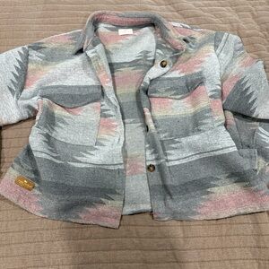 Simply Southern Kids Jean Jacket in Gray and Pink